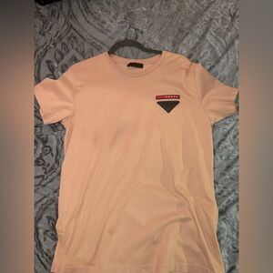 Prada Men's Beige Short Sleeve Tee